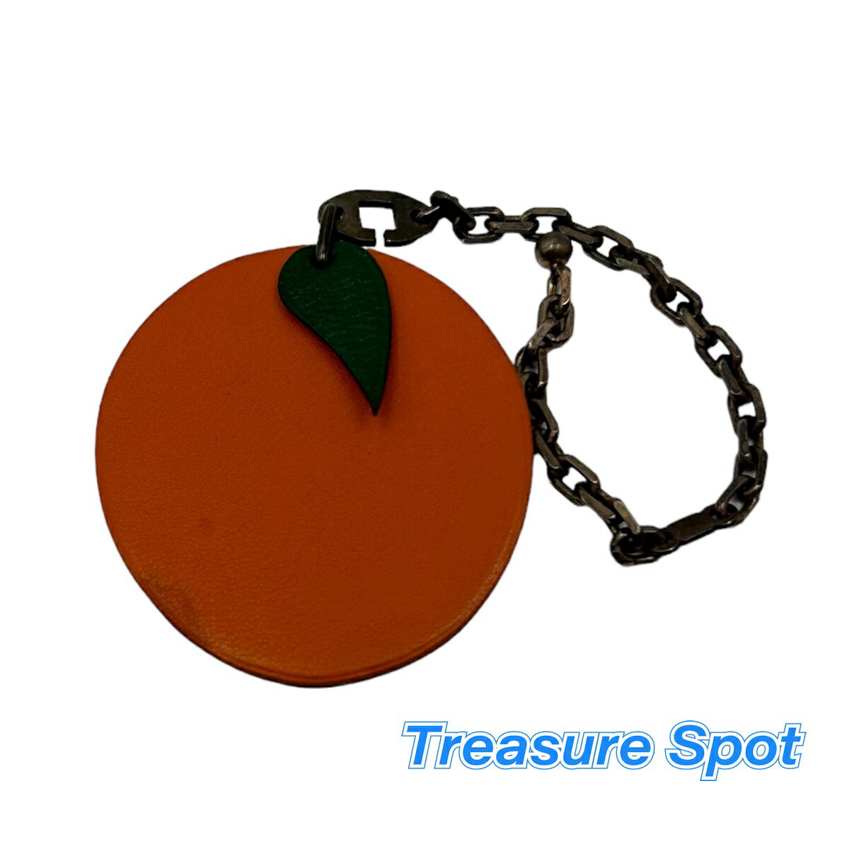 エルメス HERMES チャーム みかん オレンジ 橙 レザー 【トレジャースポット】 中古