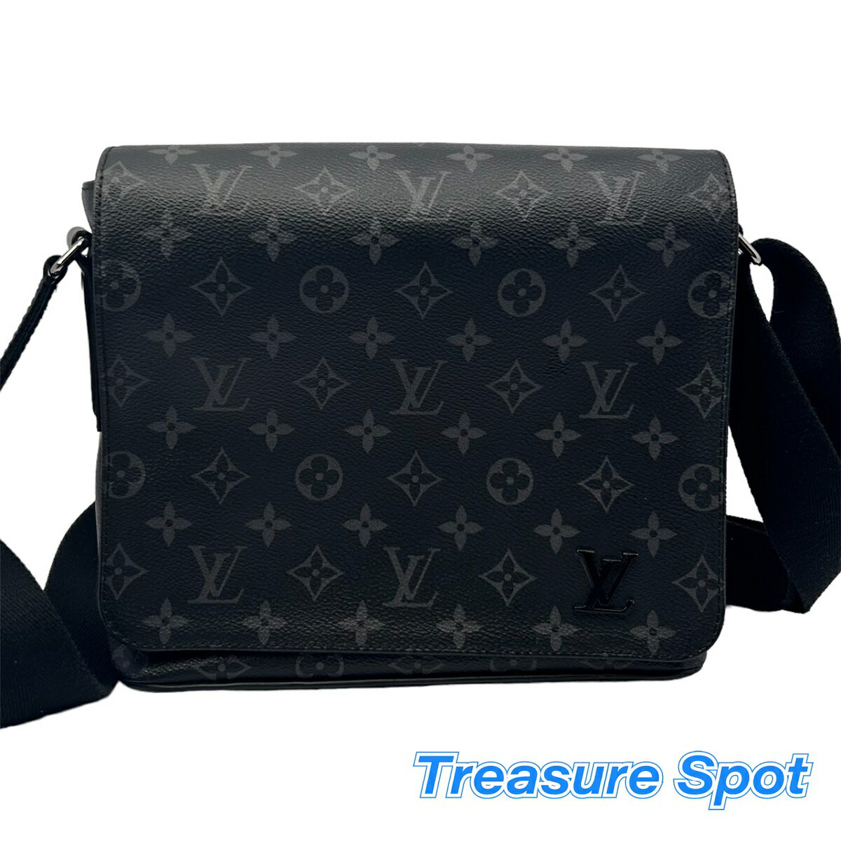 ルイヴィトン　LV　LOUIS　VUITTON　ディストリクトPM　モノグラム・エクリプス　ブラック　送料無料　【トレジャースポット】　中古