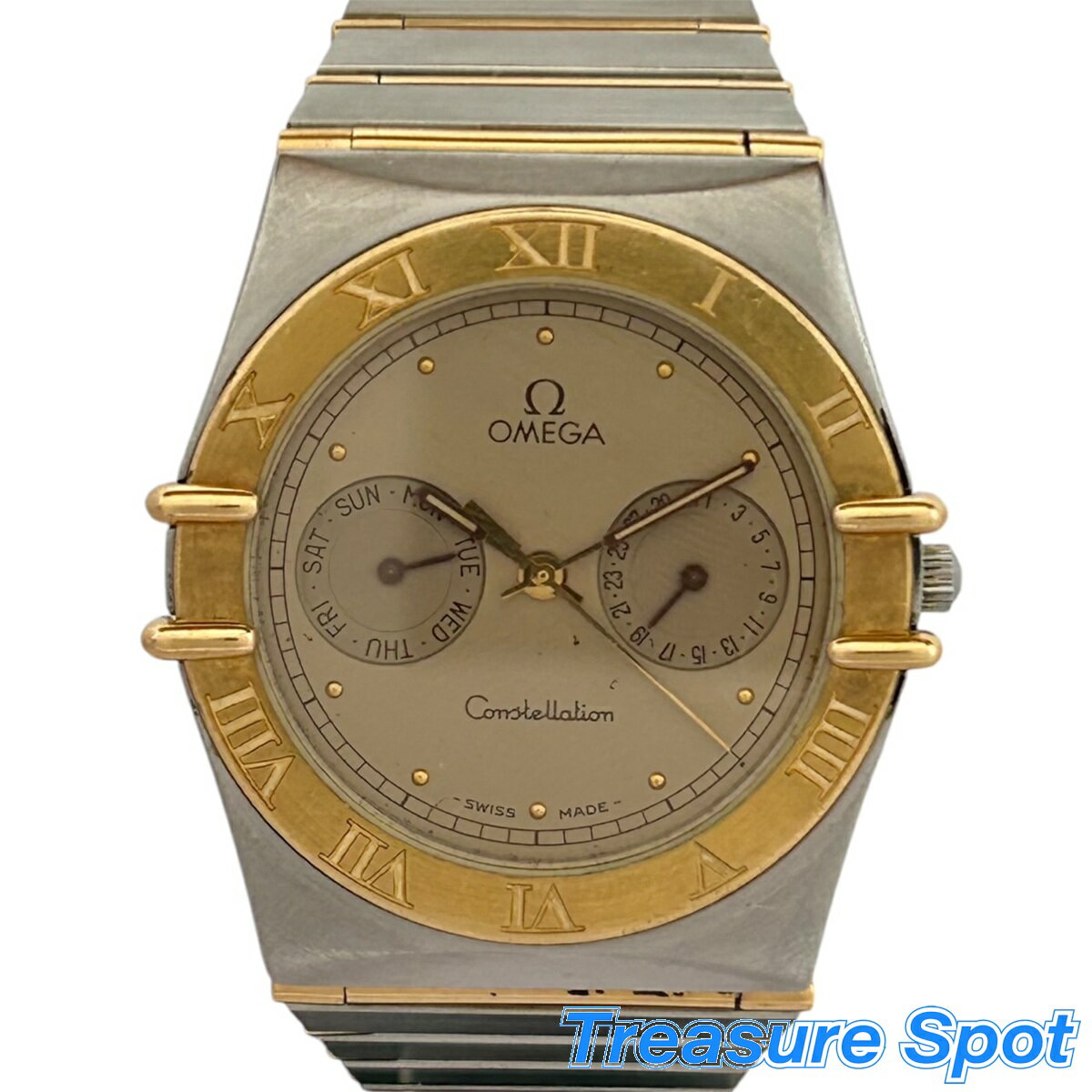 オメガ OMEGA コンステレーション デイデイト Qz SS/YG メンズ 腕時計 中古 【トレジャースポット】