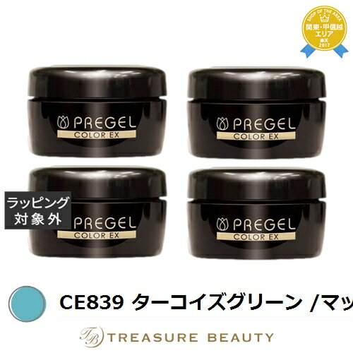 【最大4500円クーポン】送料無料 プリジェル プリジェル カラーEX CE839 ターコイズグリーン /マット 4セット | PREGEL ネイル用品