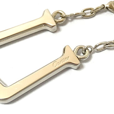 【中古】カルティエ Cエロンゲート T1220189 キーリング キーホルダー シルバー チャーム Cartier 【110118】
