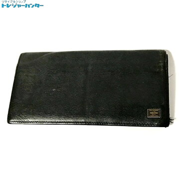 【中古】ポーター カレント レザー ウォレット 二つ折り 長財布 052-02202 ブラック 黒 メンズ 吉田カバン PORTER CURRENT 【032419】