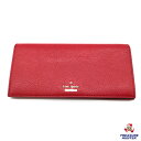 【中古】kate spade ケイトスペード レザー 2つ折り長財布 レッド レディース 赤 ウォレット【101032445005】