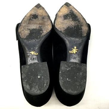 【中古】PRADA プラダ スエード パンプス 35 1/2 ブラック レディース 靴 【090220】