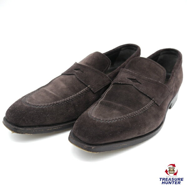 【中古】BEAMS F×Santoni スエード ローファー ブラウン メンズ サイズ6/25.0cm ビームスエフ×サントーニ 茶 【101033368001...