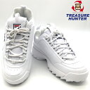 【中古】FILA DISRUPTOR II フィラ ディスラプター 2 WWT スニーカー メンズ レディース 靴 厚底 ホワイト 白　27.0cm 【101043158005】