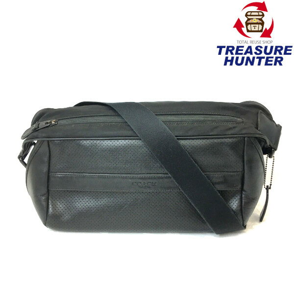 【中古】COACH コーチ　ボディーバッグ　F72234　パンチング加工　ブラック 【031722】