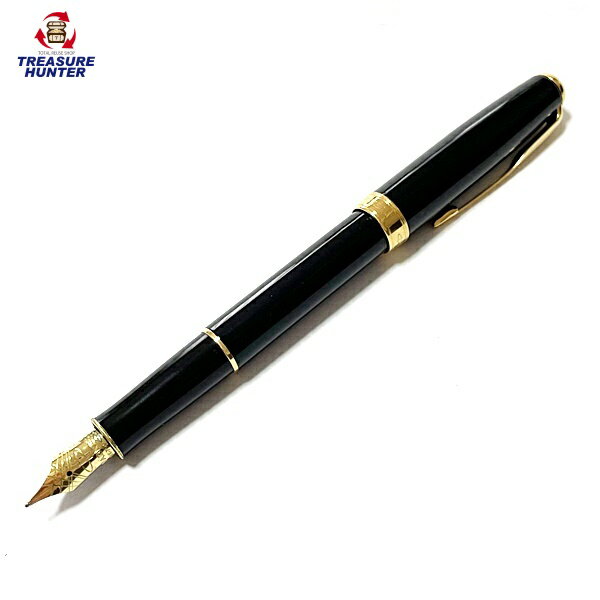 【中古】パーカー ソネット SONNET 万年筆 ブラック ゴールド ペン先 18K 750 筆記具 文房具 PARKER 【101045061005】