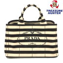 【中古】PRADA プラダ　カナパ　スタンパタ　キャンバストートバッグ　B2642B　ブラウン　ホワイト　トートバッグ　美品　中古品 【102046057007】