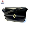 【中古】セリーヌ レザー ショルダーバッグ 黒 ブラック ゴールド金具 斜め掛け レディース カバン 鞄 CELINE 【081923】