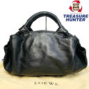 LOEWE ロエベ　ハンドバッグ　ナッパアイレ アナグラム レザー ブラック 【240005003829】