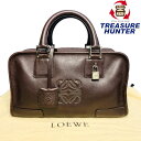 LOEWE ロエベ アマソナ28 レザー ハンドバッグ ブラウン 【240005004017】