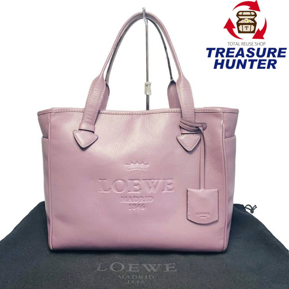 LOEWE ロエベ ヘリテージ レザートートバッグ パープル 【240005004019】