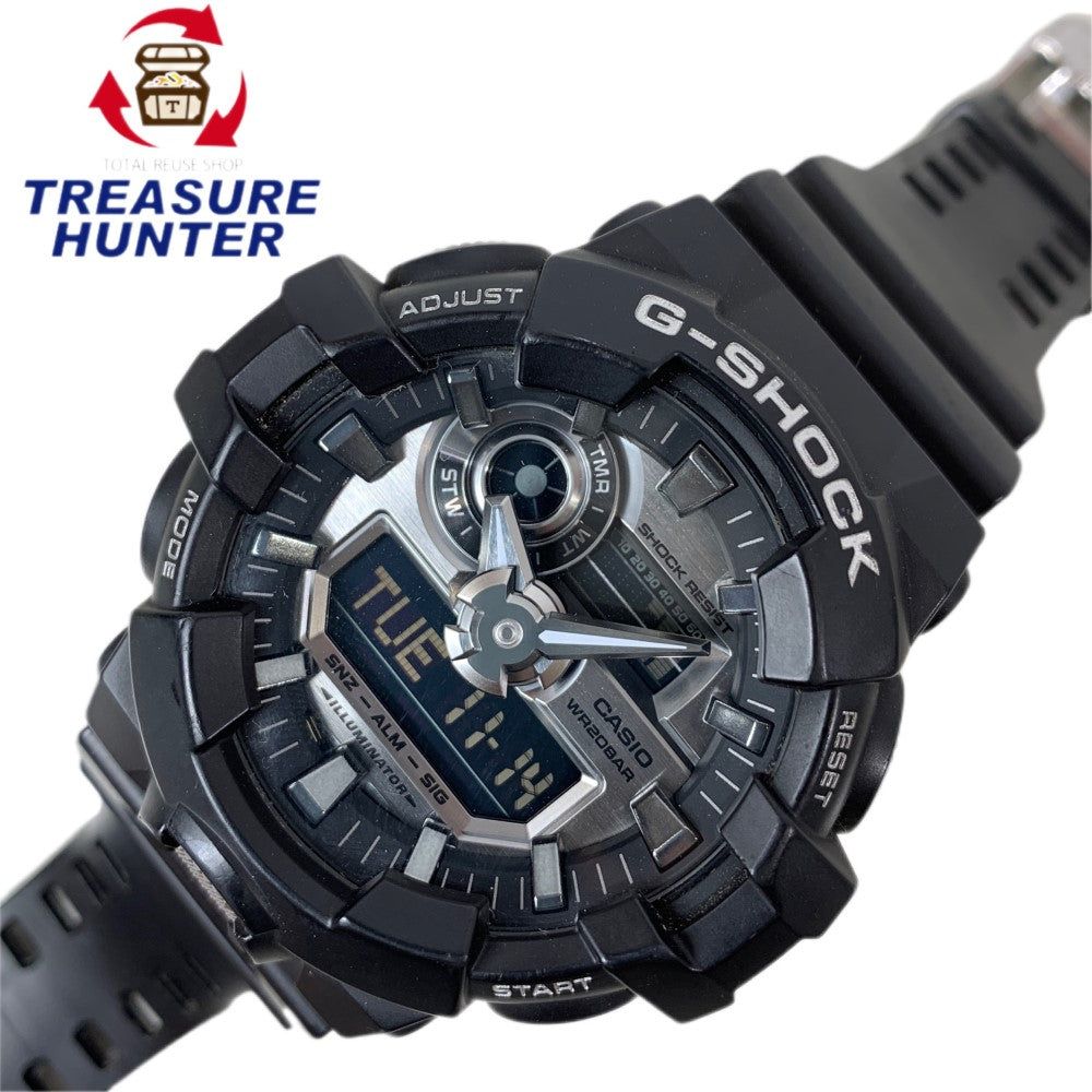 G-SHOCK 腕時計 GA-710 ガリッシュカラーモデル ブラック シルバー文字盤 クォーツ 20気圧防水 メンズ ウォッチ CASIO 【101056575005】