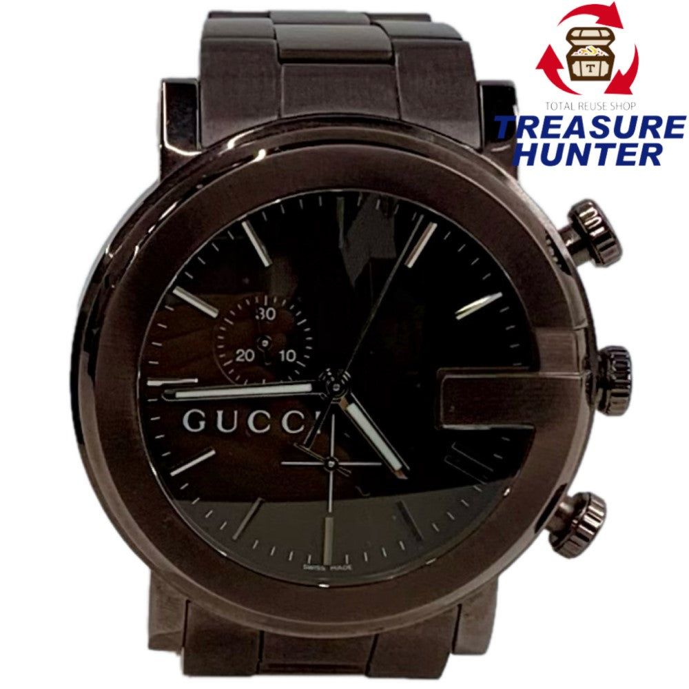 GUCCI クォーツ腕時計 クロノ ブラウン YA101341 電池交換済 グッチ 【1020587 ...