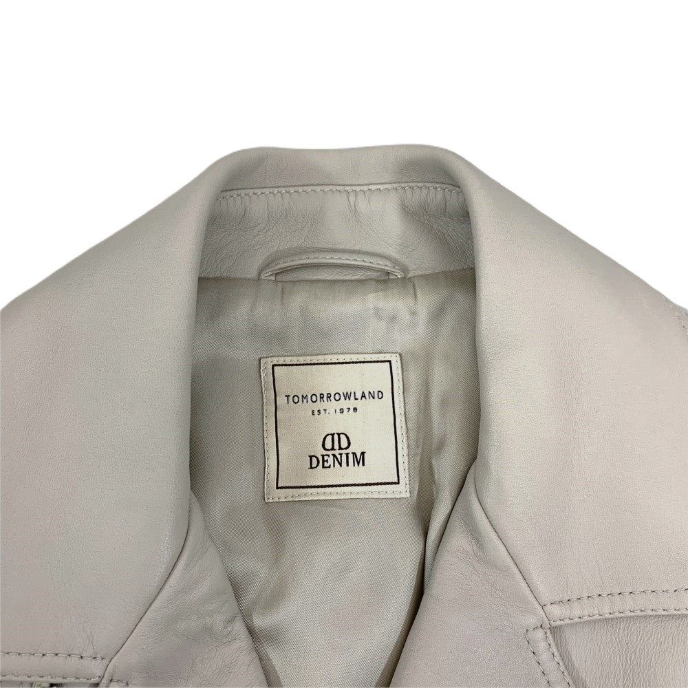 TOMORROWLAND トゥモローランド ライダースジャケット 63-08-04-08302 サイズ44 M相当 ラムレザー ライトベージュ レディース アウター 【100059216008】