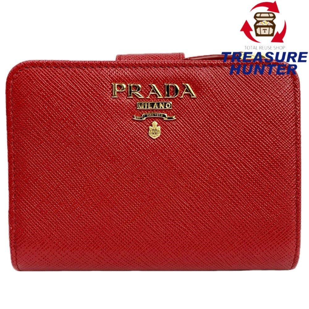 PRADA サフィアーノ 二つ折り財布 140203 2123 レッド プラダ 【102058359006】