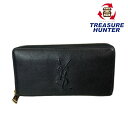 YVES SAINT LAURENT ラウンドファスナー長財布 レザー ブラック イヴサンローラン レディース ウォレット 【101059821003】(4)