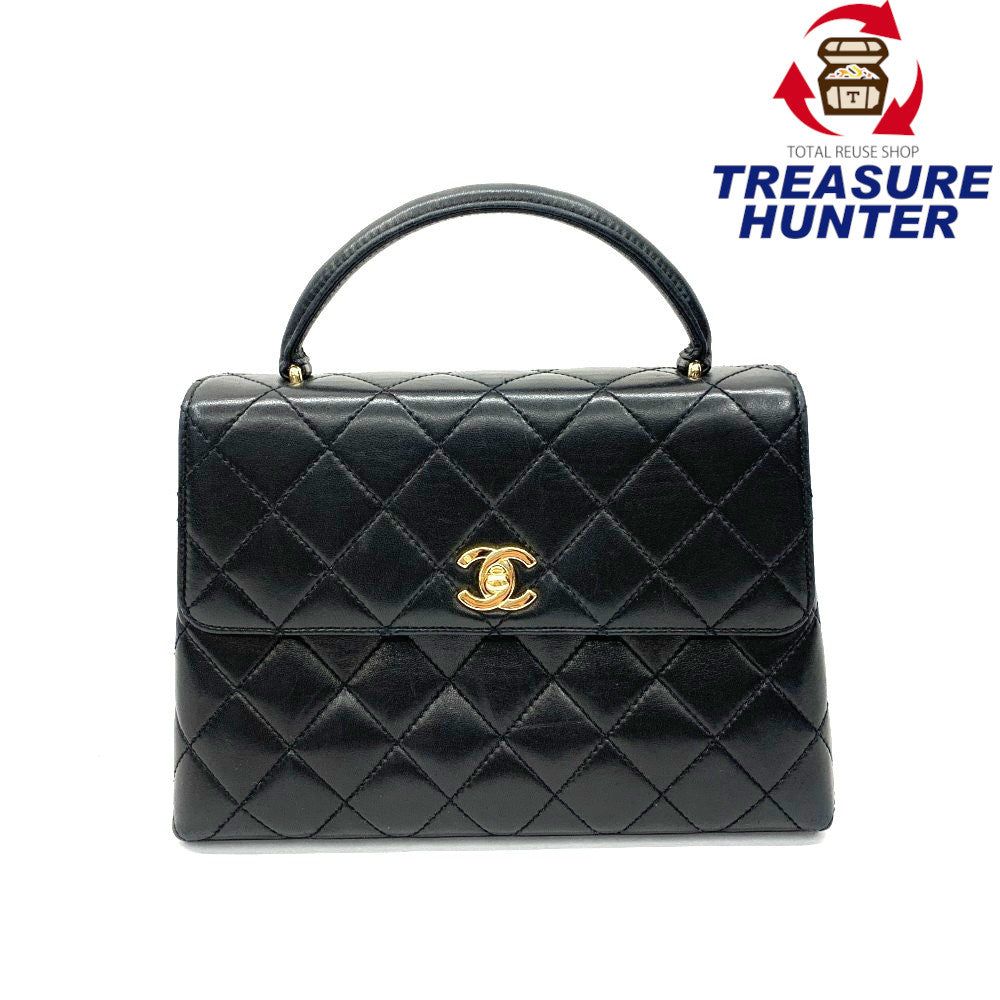 CHANEL(シャネル)　マトラッセ　ココマーク　ハンドバッグ　ラムスキン　ブラック　ターンロック開閉式　レディース 【102062306005】(4)