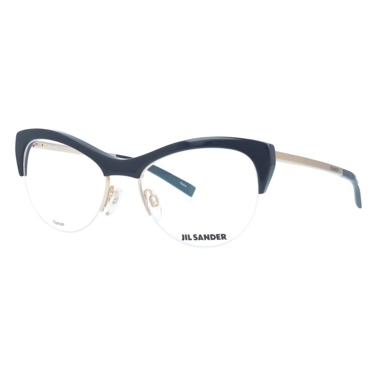 JIL SANDER メガネフレーム 【フォックス型】 おしゃれ老眼鏡 PC眼鏡 スマホめがね 伊達メガネ リーディンググラス 眼精疲労 ジル・サンダー 伊達 眼鏡 J2010-C 54 レディース ファッションメガネ ハイブランド