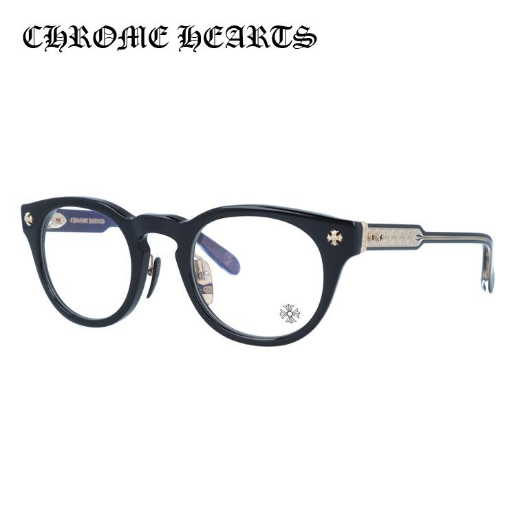 クロムハーツ メガネフレーム 伊達メガネ CHROME HEARTS DINGALONGLINGLONG BK-18KGP 49サイズ ボストン ユニセックス メンズ レディース