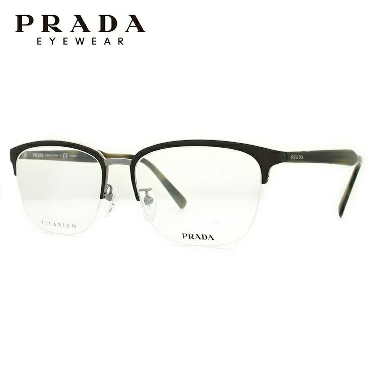 プラダ メガネフレーム おしゃれ老眼鏡 PC眼鏡 スマホめがね 伊達メガネ リーディンググラス 眼精疲労 PRADA PR57TVD U6C1O1 55サイズ 国内正規品 ブロー ユニセックス メンズ レディース