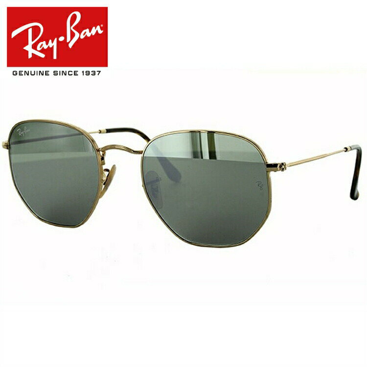 レイバン サングラス 【ヘキサゴン型】 Ray-Ban フラットレンズ ミラー RB3548N 001/30 54 レギュラーフィット HEXAGONAL ヘキサゴナル メンズ レディース RAYBAN ドライブ 運転 アウトドア レジャー ブランドサングラス UVカット 紫外線 【海外正規品】