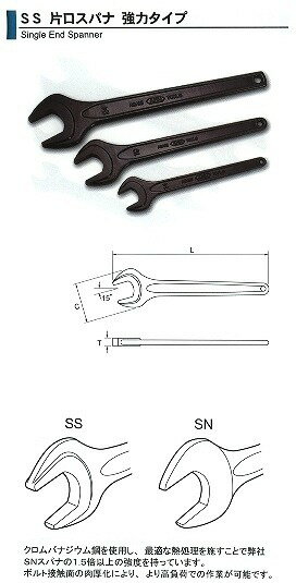 旭金属工業　アサヒ　ASH　片口スパナ　強力タイプ　70mm　SS0070