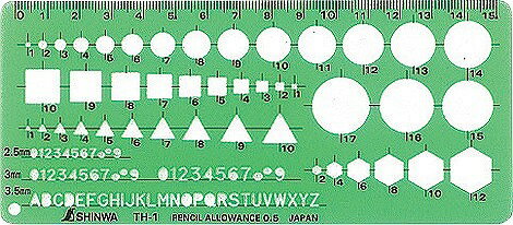 シンワ テンプレート 一般総合 定規 TH-1(小) 66021 1