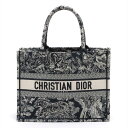 CHRISTIAN　DIOR　クリスチャン　ディオール　エンブロイダリー　トワル　ドゥ　ジュイ　ブックトート　ミディアム　【中古】