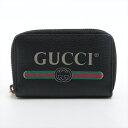 GUCCI　レザー　ロゴ　コインケース　496319　黒　財布 　【中古】