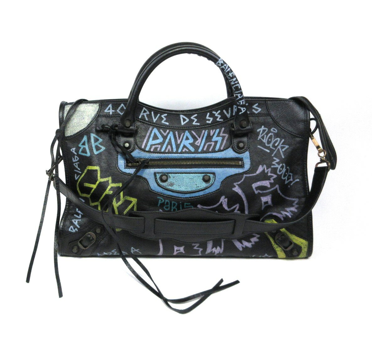 新品未使用品　BALENCIAGA　バレンシアガ　GRAFFITI　クラッシック　シティ　2018年春夏　【中古】