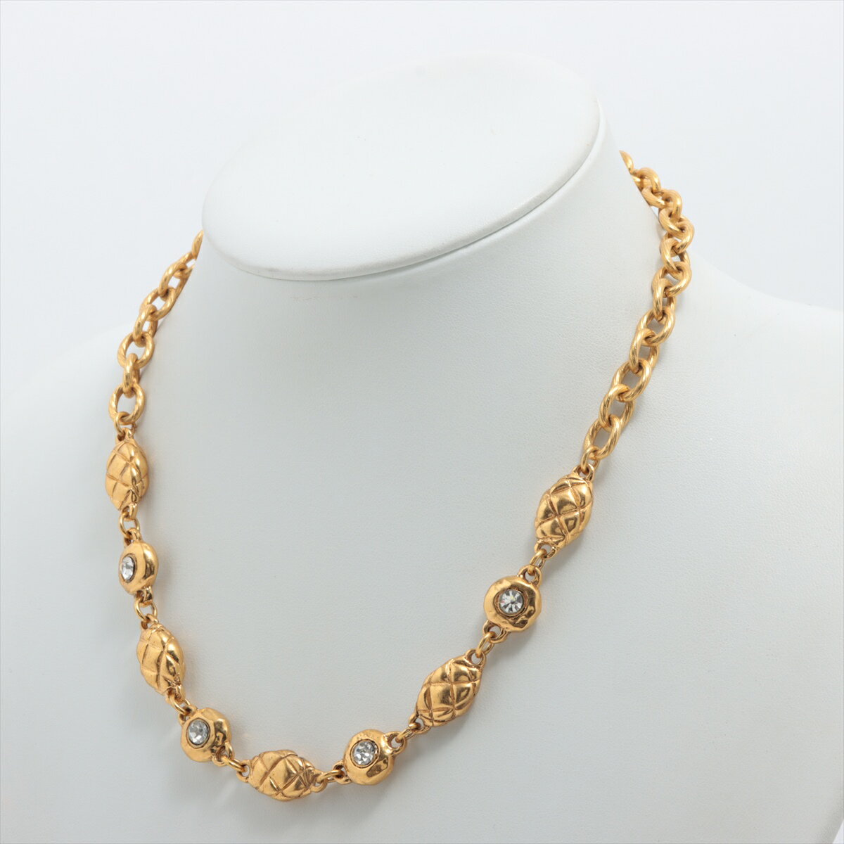 CHANEL/シャネル　マトラッセ ネックレス　GP×ラインストーン　【中古】のサムネイル