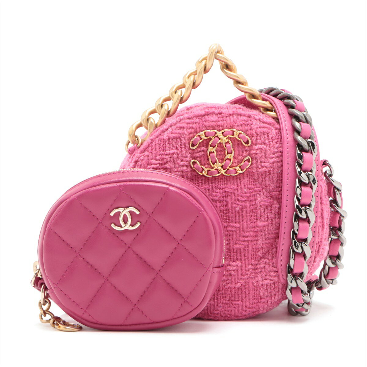 CHANEL★シャネル シャネル19 ラウンドチェーンピンク Aランク 楽天市場】chanel 19(カラーピンク)(バッグ・小物・ブランド