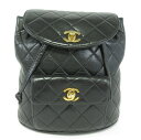 CHANEL/シャネル　マトラッセ　バックパック　ラムレザー　ブラック　リュックサック【中古】