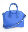 GIVENCHY/ジバンシー アンティゴナ レザー2WAYハンドバック スモール ブルー 本革 【中古】(4)
