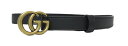 GUCCI/グッチ ダブルG ベルト 409417 ゴールド/ブラック 80 ロゴベルト 【中古】