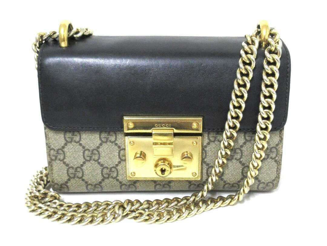 gucci///////////////\' - GUCCI/グッチ　パドロック ショルダーバック　409487　チェーンショルダバッグ　GGスプリーム　レザー　【中古】
