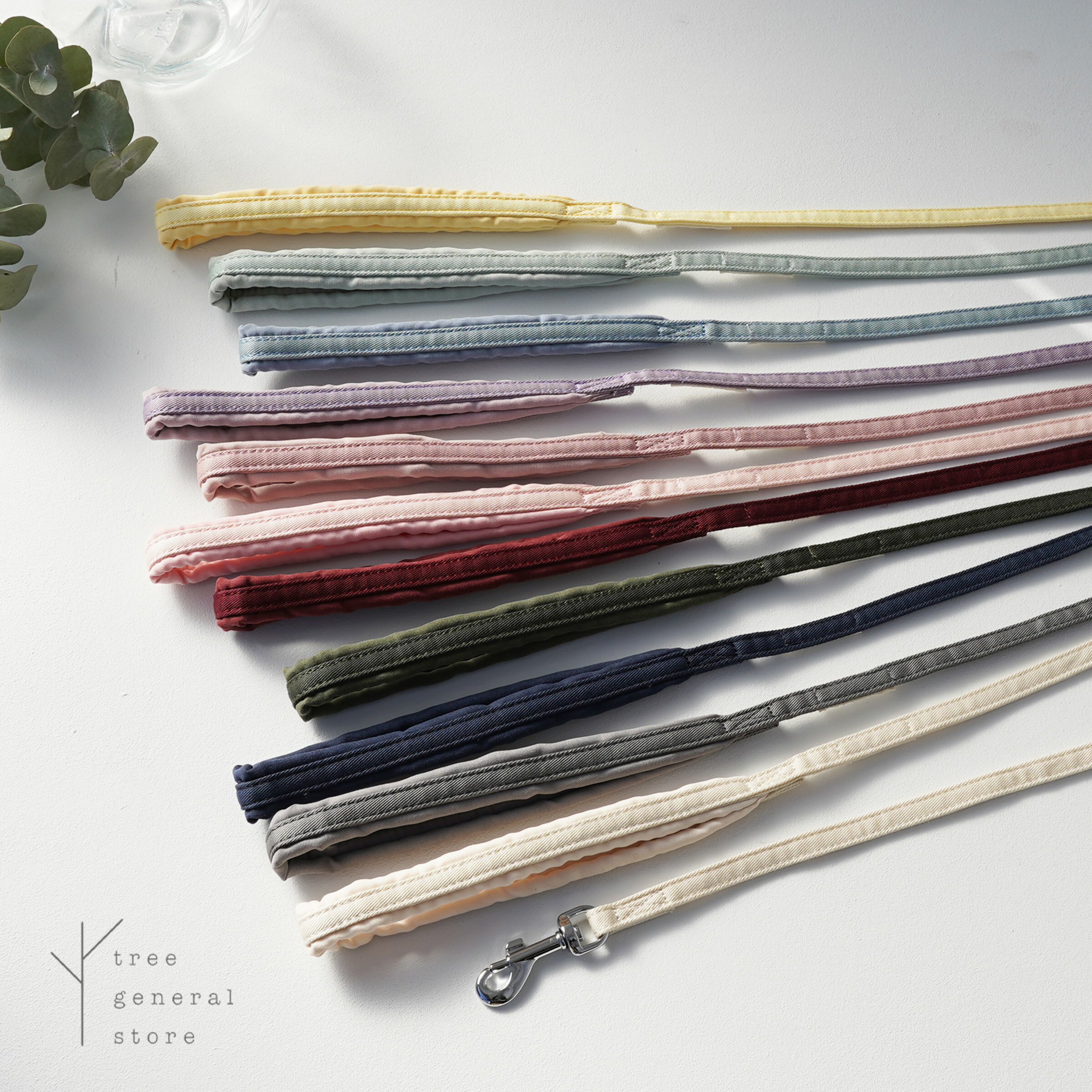 【クリックポスト送料無料】犬 リード 2Sサイズ 小型犬 散歩用 お出掛け[twill/L/SS]シンプル ピンク ネイビー グレー おしゃれ 可愛い 布 2S trunk トランク クッション ペットグッズ ハーネス ツリー カラー tree おすすめ