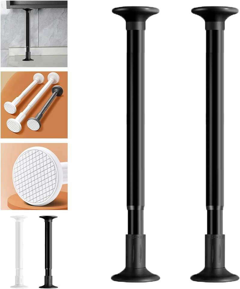 家具転倒防止 突っ張り棒 2本セット ステンレス ツッパリ棒 強力 突っ張りポール 耐圧 ジャッキ式 耐震ポール 取付高さ35~80CM 本棚 冷蔵庫 食器棚 天井用 家具固定用 地震対策 防災措置 耐震対策 防災グッズ (35-50cm,ホワイト) 地震対策 突っ張り棒 本棚 冷蔵庫 転倒防止