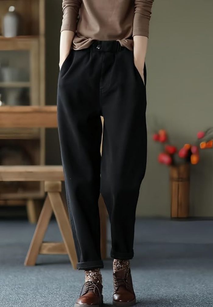 裏起毛パンツ レディース 秋冬用 防寒ストレッ...の紹介画像3