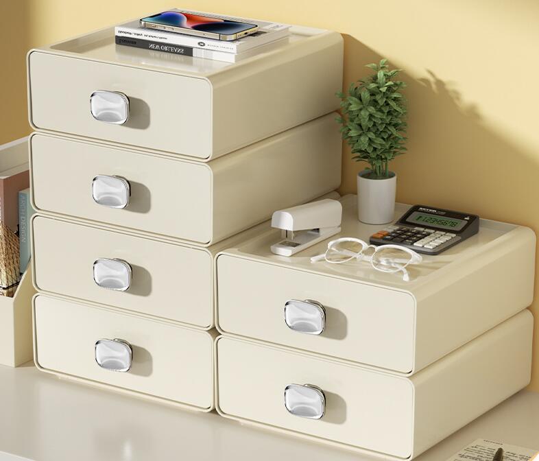 引き出し 卓上収納ケース 収納ボックス プラスチック 横 小物 4段 2段 3段 ホワイト 透明 滑り止め 大..