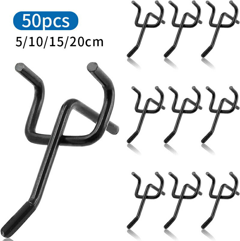 有孔ボード 50pcs フック 黒 パンチングボード フック フック 25mmピッチ 有効ボードフック 黒 有効ボード 取り付け金具 5mm 有孔ボードフック ブラック 有穴ボード フック 有孔ボード フック