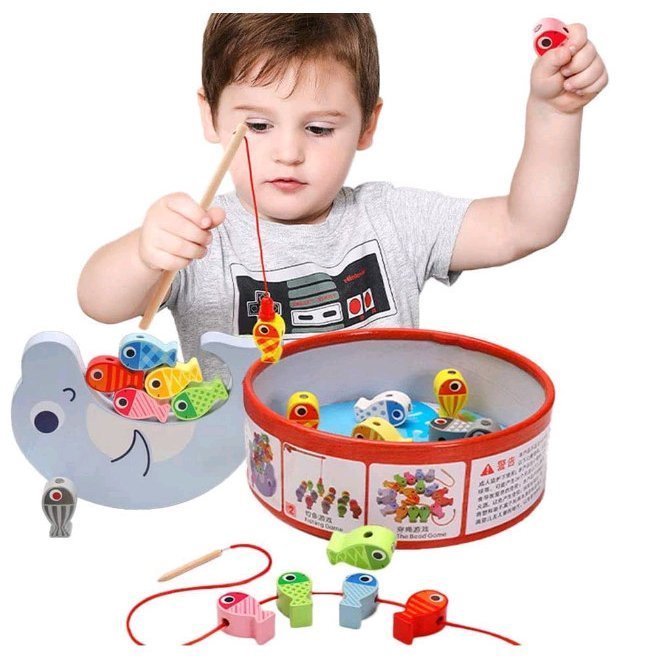 Rakuten - 【楽天スーパーSALE】木製 マグネット 釣り遊び 3 色 認知 子供 おもちゃ 磁石 かわいい 知育玩具 家族で 楽しむ ゲーム 子ども向け
