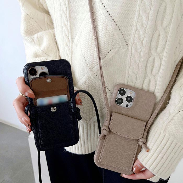 乐天商城 - iPhone17 ケース カード入れ カード収納 ショルダー付き ベージュ ブラック PU レーザー おしゃれ iphoneケース iphoneカバー アイフォン iPhone 17 16 15 14 13 12 11 pro max plus case ケース スマートフォン スマホ 携帯 カバー