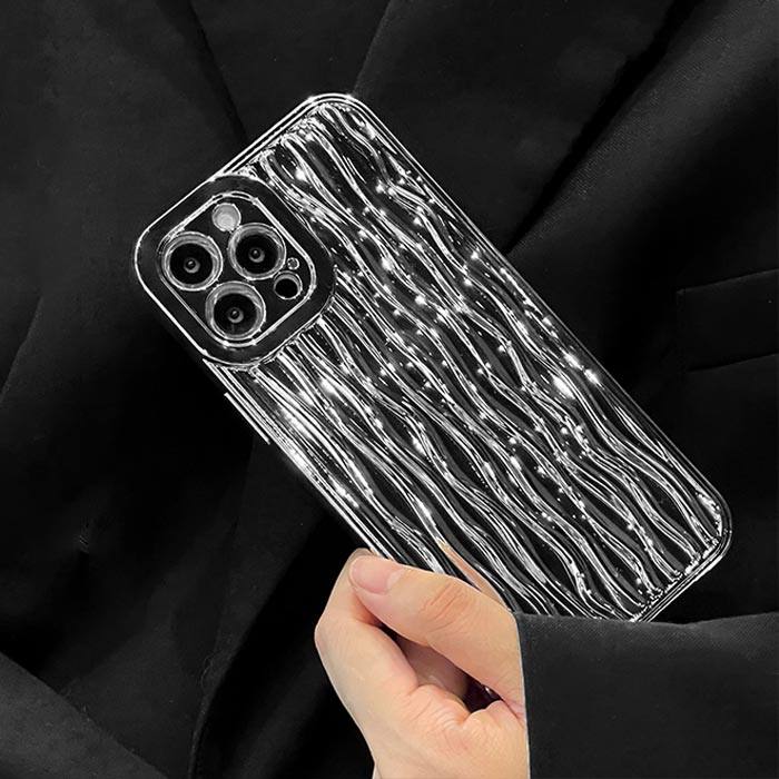 樂天商城 - 即完売！iPhone17ケース iphone16ケース 波 シルバー きらきら iphoneケース スマホケーススマートフォンケース アイフォン14ケース 春 夏 秋 冬 冷感 メタリックカメラ保護 おしゃれ