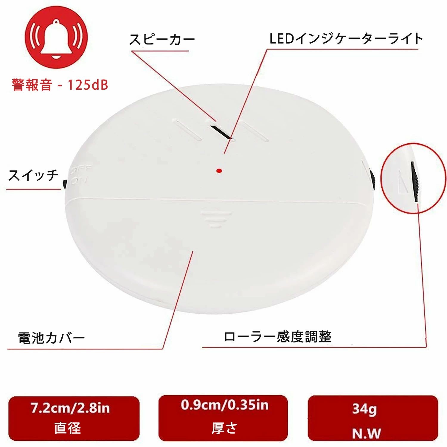 防犯ステッカー 防犯アラーム ウィンドウアラーム 125dB 大音量振動センサー アラ...