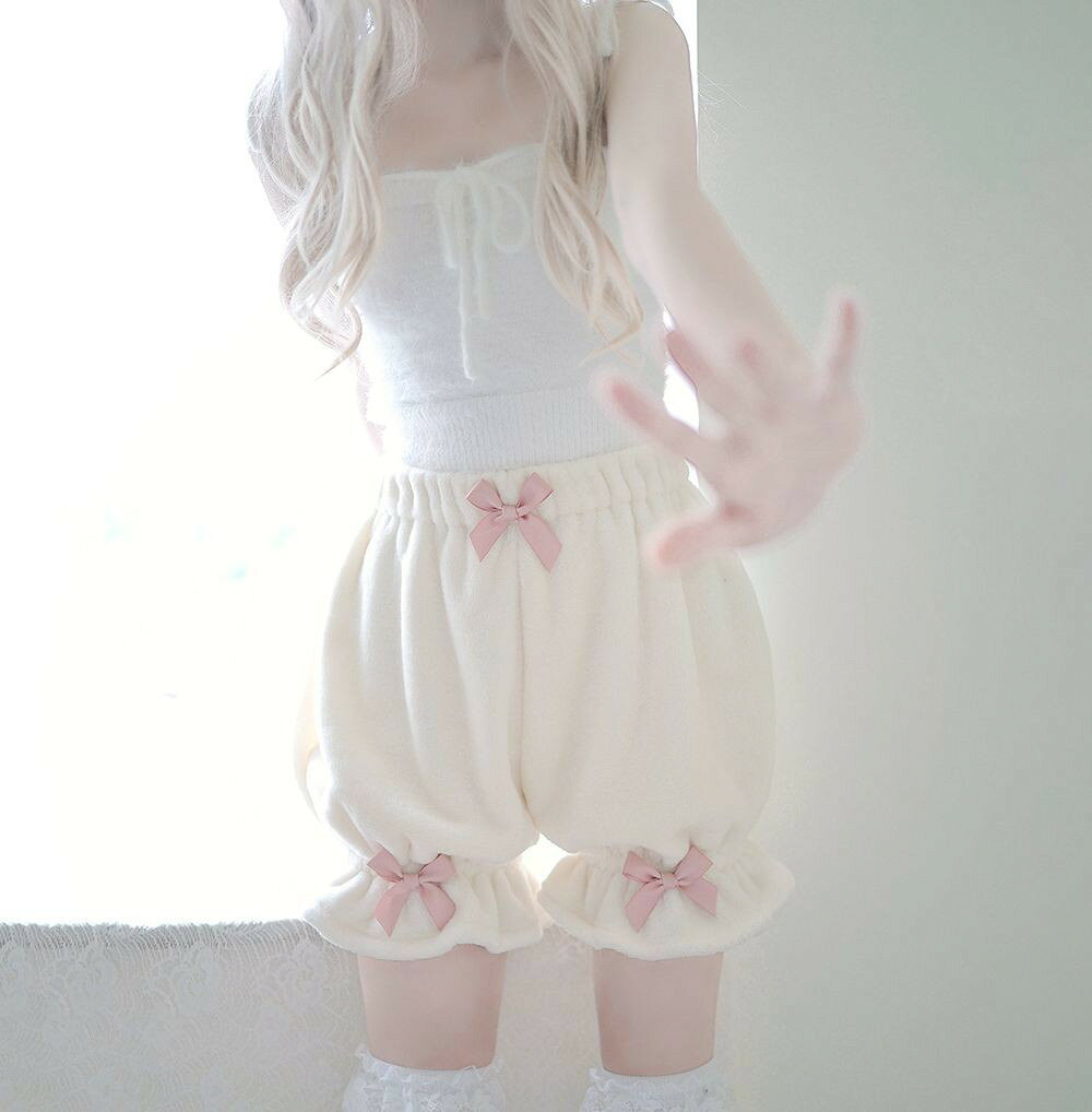 ドロワーズ かぼちゃパンツ ロリータ レディース 可愛い リボン フリル コスプレ衣...
