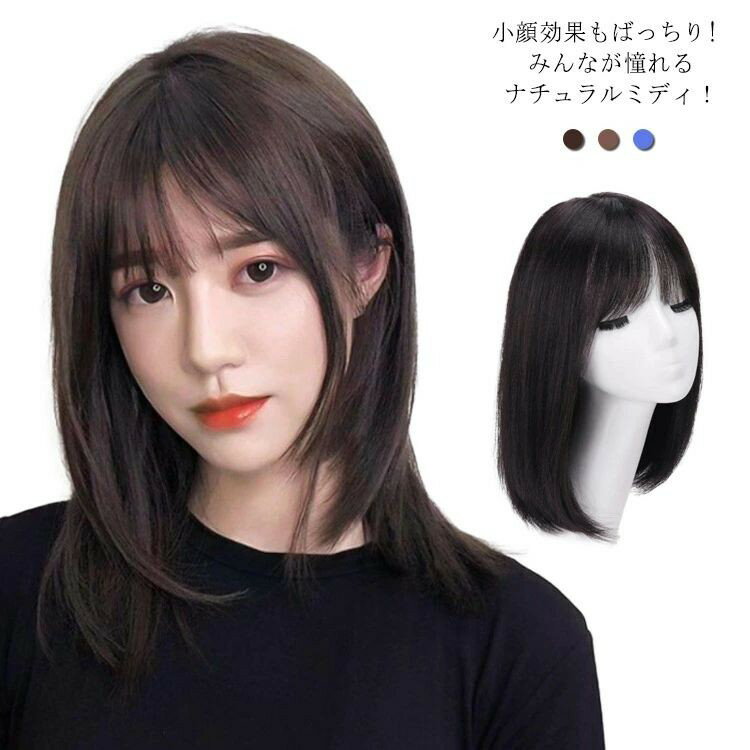Full Wigs （Male） - 憧れのナチュラルミディ! ウィッグ フルウィッグ ミディアム セミロング ロング 自然 かつら コスプレ メンズ レディース グラデーション ナチュ ブラウン 耐熱 うぃっぐ 女性 送料無料 黒髪 お洒落 薄毛 ハロウィン 帽子 白髪隠し 脱毛 ファッション ブルー