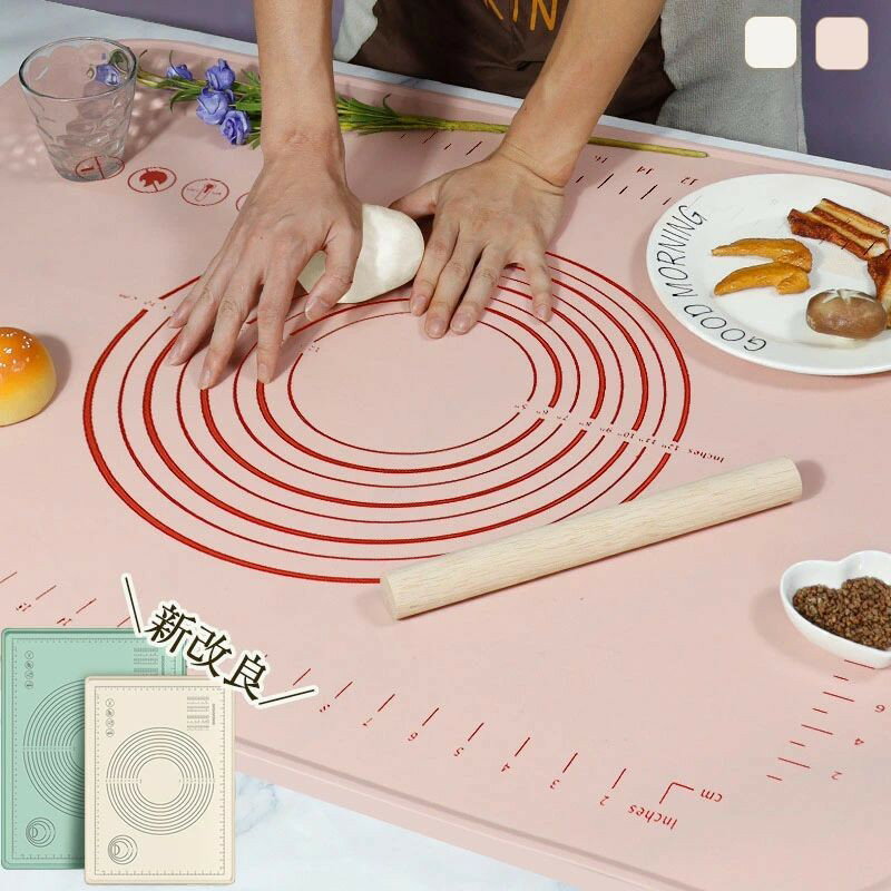Rakuten - シリコンマット パン作り お菓子作り こね台 こね板 生地作り ピザ 麺 パスタ コンパクト クッキングマット パンマット ベーキングマット 製菓道具 耐熱 目盛り付き マット のし台 練り台 練台 製菓マット 繰り返し 衛生 キッチン用 送料無料